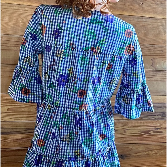 NWT $175 ROMEO & JULIET COUTURE Gingham & Floral Print DRESS Size Medium - Picture 4 of 16